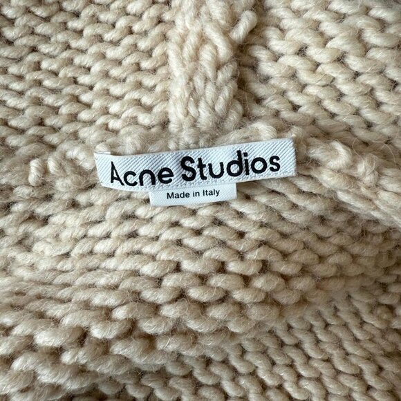 Acne Studios Knit Hooded Dress (Ecru Beige) | Asymmetric 2-Way Zip | Women’s Siz - Picture 4 of 5